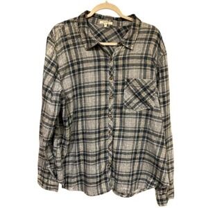 Maurices Women's XXL Plaid Button Front Long‎ Sleeve Casual Flannel Shirt Top